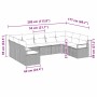 Conjunto de sofá de jardín 9 pcs Gris claro Poliratán