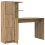 Escritorio con Almacenamiento de Madera de Roble