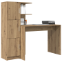 Escritorio con Almacenamiento de Madera de Roble