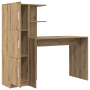 Escritorio con Almacenamiento de Madera de Roble