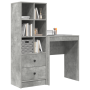 Escritorio con Almacenamiento de Concreto Gris y Madera Ingeniería de , Aparadores - Ref: Foro24-3337300, Precio: 139,15 €, D...