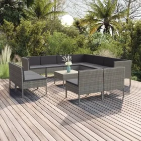 12-piece garden furniture set and gray synthetic rattan cushions by vidaXL, Garden sets - Ref: Foro24-3094482, Price: 982,35 ...