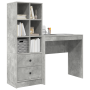 Escritorio con almacenamiento gris concreto de madera engineered de , Aparadores - Ref: Foro24-3337316, Precio: 146,28 €, Des...
