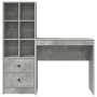 Escritorio con almacenamiento gris concreto de madera engineered de , Aparadores - Ref: Foro24-3337316, Precio: 146,28 €, Des...