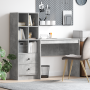 Escritorio con almacenamiento gris concreto madera