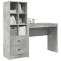 Escritorio con almacenamiento gris concreto madera
