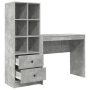Escritorio con almacenamiento gris concreto madera