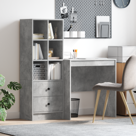 Escritorio con Almacenamiento Gris Concreto Madera Elaborada de , Aparadores - Ref: Foro24-3337348, Precio: 154,02 €, Descuen...