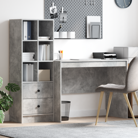 Escritorio con Almacenamiento Gris Concreto de Madera Ingenierizada de , Aparadores - Ref: Foro24-3337372, Precio: 162,32 €, ...