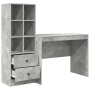 Escritorio con Almacenamiento Gris Concreto de Madera Ingenierizada de , Aparadores - Ref: Foro24-3337372, Precio: 162,32 €, ...