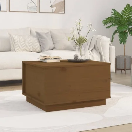 Solid honey brown pine wood coffee table 60x50x35 cm by vidaXL, Coffee table - Ref: Foro24-813418, Price: 62,77 €, Discount: %