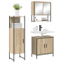 Juego de Muebles para Baño de 3 Piezas de en Madera Ingenierizada Roble Sonoma de , Tocadores de baño - Ref: Foro24-3345142, ...