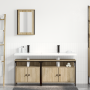 Conjunto de Armarios de Baño de 3 Piezas en Madera Fabricada de Roble de Sonoma de , Tocadores de baño - Ref: Foro24-3345143,...