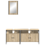 Conjunto de Armarios de Baño de 3 Piezas en Madera Fabricada de Roble de Sonoma de , Tocadores de baño - Ref: Foro24-3345143,...