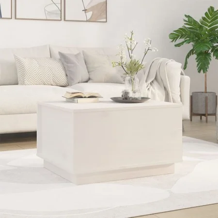 Mesa de centro de madera maciza de pino blanco 60x50x35 cm de vidaXL, Mesas de centro - Ref: Foro24-813416, Precio: 85,00 €, ...