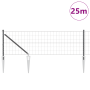 Valla Europea con 13 postes de espiga 0.8x25 m de acero galvanizado gris de , Paneles de vallas - Ref: Foro24-3350683, Precio...