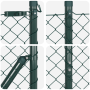 Cerca de malla metálica con 7 postes 1.2x10 m de acero galvanizado verde de , Paneles de vallas - Ref: Foro24-3351070, Precio...
