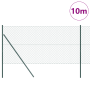 Cerca de eslabones de cadena con 7 postes 1.4x10 m de acero galvanizado verde de , Paneles de vallas - Ref: Foro24-3351071, P...