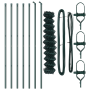 Cerca de eslabones de cadena con 7 postes 1.4x10 m de acero galvanizado verde de , Paneles de vallas - Ref: Foro24-3351071, P...