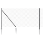 Cerca de Eslabones de Cadena con 7 Postes de Pica 1x10 m Acero Galvanizado de , Paneles de vallas - Ref: Foro24-3351185, Prec...