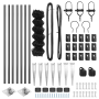Cerca de Eslabones de Cadena con 7 Postes de Pica 1x10 m Acero Galvanizado de , Paneles de vallas - Ref: Foro24-3351185, Prec...
