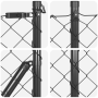 Cerca de Eslabones de Cadena con 7 Postes de Pica 1x10 m Acero Galvanizado de , Paneles de vallas - Ref: Foro24-3351185, Prec...