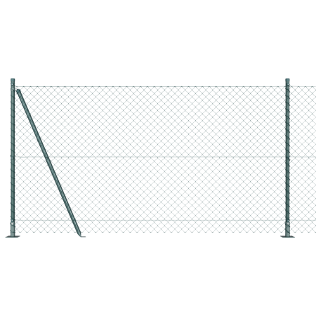 Cerca de Cadena con 7 Postes Flangados 1.2x10 m de Acero Galvanizado de , Paneles de vallas - Ref: Foro24-3351230, Precio: 11...