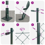 Cerca de Cadena con 7 Postes Flangados 1.2x10 m de Acero Galvanizado de , Paneles de vallas - Ref: Foro24-3351230, Precio: 11...