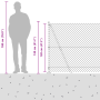 Cerca de Cadena con 7 Postes Flangados 1.2x10 m de Acero Galvanizado de , Paneles de vallas - Ref: Foro24-3351230, Precio: 11...