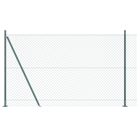 Cerca de Malla de Eslabones con 7 Postes Acanalados 1.4x10 m Acero Galvanizado de , Paneles de vallas - Ref: Foro24-3351231, ...