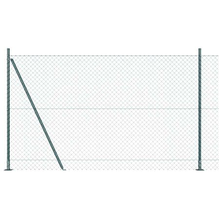 Cerca de Malla de Eslabones con 7 Postes Acanalados 1.4x10 m Acero Galvanizado de , Paneles de vallas - Ref: Foro24-3351231, ...