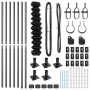 Cerca de eslabones de cadena con 7 postes flangados 1x10 m acero galvanizado de , Paneles de vallas - Ref: Foro24-3351265, Pr...