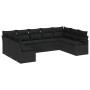 Conjunto de sofá de jardín 9 pcs Negro Poliratán