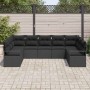Conjunto de sofá de jardín 9 pcs Negro Poliratán