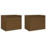 Wall cabinets 2 units solid pine wood honey brown 45x30x35 cm by vidaXL, Shelves and shelves - Ref: Foro24-813442, Price: 53,...