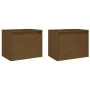 Wall cabinets 2 units solid pine wood honey brown 45x30x35 cm by vidaXL, Shelves and shelves - Ref: Foro24-813442, Price: 52,...