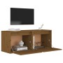 Wall cabinets 2 units solid pine wood honey brown 45x30x35 cm by vidaXL, Shelves and shelves - Ref: Foro24-813442, Price: 53,...