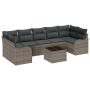 Conjunto de Sofá de Jardín de 8 Piezas con Cojines Gris de Ratán Polietileno de , Sofás de exterior - Ref: Foro24-3354288, Pr...