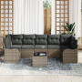 Conjunto de Sofá de Jardín de 8 Piezas con Cojines Gris de Ratán Polietileno de , Sofás de exterior - Ref: Foro24-3354288, Pr...