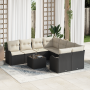 Conjunto de Sofá de Jardín de 9 Piezas con Cojines Negro