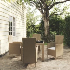 5-piece garden dining set with beige synthetic rattan cushions by vidaXL, Garden sets - Ref: Foro24-3094902, Price: 373,87 €,...