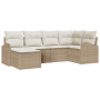 Conjunto de Sofá de Jardín de 6 Piezas con Cojines Beige Poliratán de , Sofás de exterior - Ref: Foro24-3354780, Precio: 454,...