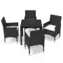 Juego muebles jardín 5 pzas con cojines ratán sintético negro von vidaXL, Gartensets - Ref: Foro24-3095010, Preis: 387,64 €, ...