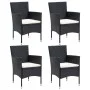 Juego muebles jardín 5 pzas con cojines ratán sintético negro von vidaXL, Gartensets - Ref: Foro24-3095010, Preis: 387,64 €, ...