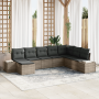 Sofá de Jardín de 8 Piezas con Cojines Gris de Poliratán de , Sofás de exterior - Ref: Foro24-3355848, Precio: 563,29 €