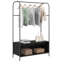 Perchero con estantes de roble negro 100x44x160 cm de , Organizadores de vestidores y perchas de barra - Ref: Foro24-868451, ...