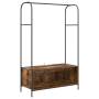 Perchero con estantes Roble Ahumado 100x44x160 cm de , Organizadores de vestidores y perchas de barra - Ref: Foro24-868453, P...