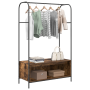 Perchero con estantes Roble Ahumado 100x44x160 cm de , Organizadores de vestidores y perchas de barra - Ref: Foro24-868453, P...
