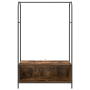 Perchero con estantes Roble Ahumado 100x44x160 cm de , Organizadores de vestidores y perchas de barra - Ref: Foro24-868453, P...