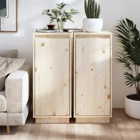 Sideboard 2 Stück massives Kiefernholz 31,5x34x75 cm von vidaXL, Sideboards - Ref: Foro24-813351, Preis: 89,78 €, Rabatt: %
